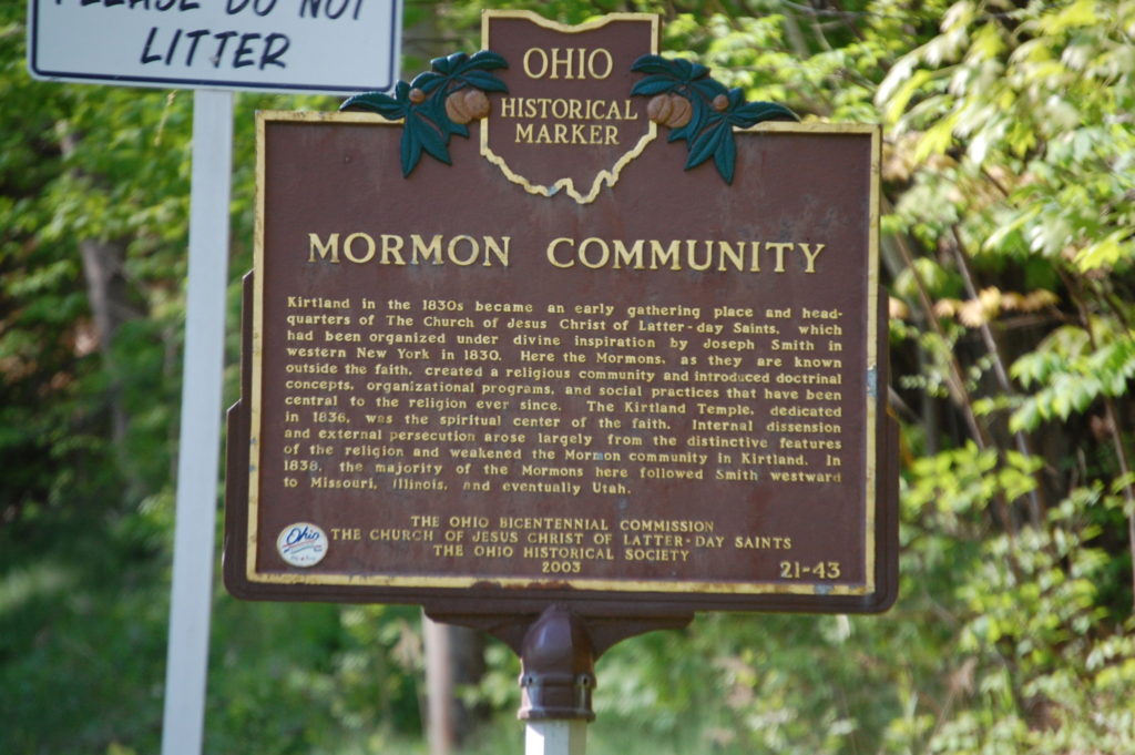 Historic Sign about the Mormons in Ohio