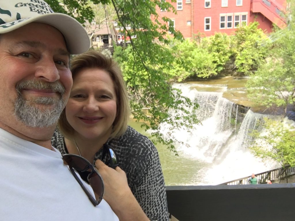 David and Julianne at Chagrin Falls in Ohio