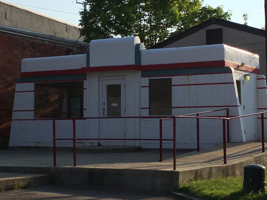 The shell of an old diner still sits in downtown Wilmington