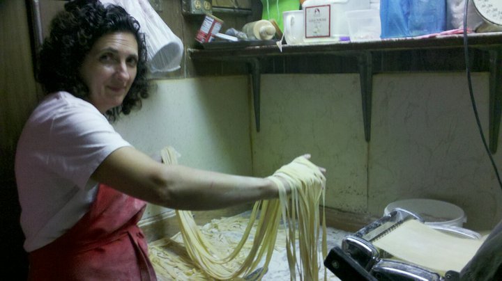 Mama Pina making her homemade pasta (courtesy of Mama Santa's Facebook)
