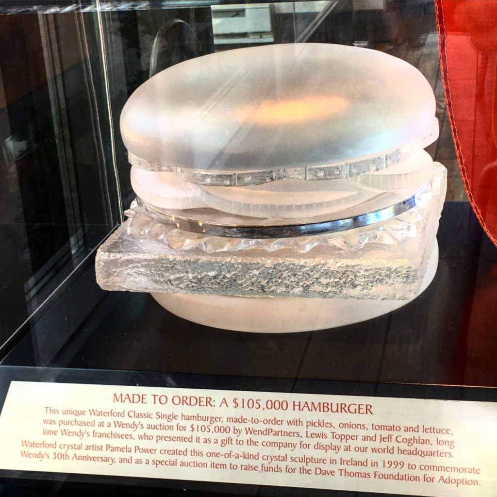The Wendy's Original $150,000 Crystal Cheeseburger created by Waterford Crystal