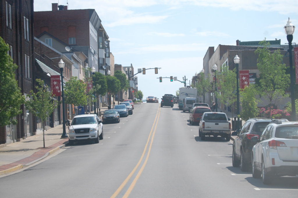 A look at one of the main streets of Washington, PA
