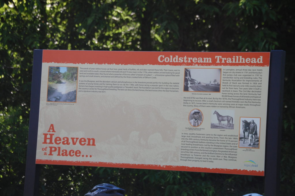 Signage on the trail with history and more