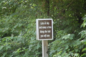 One of the fun signs along the Tri-County Triangle Trail