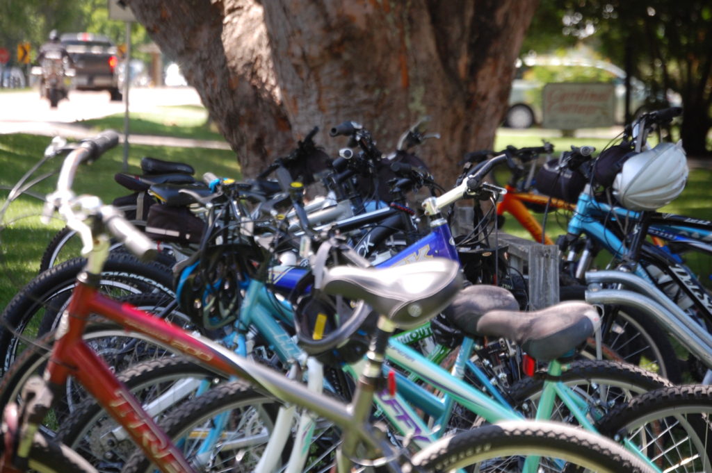 Bike Parking at In the Country - a popular place on the trail