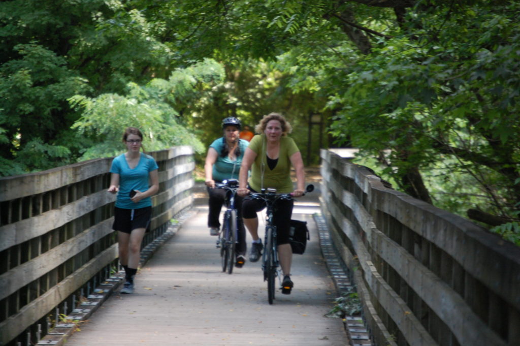 Julianne and Marissa at the end of the trail in Abingdon