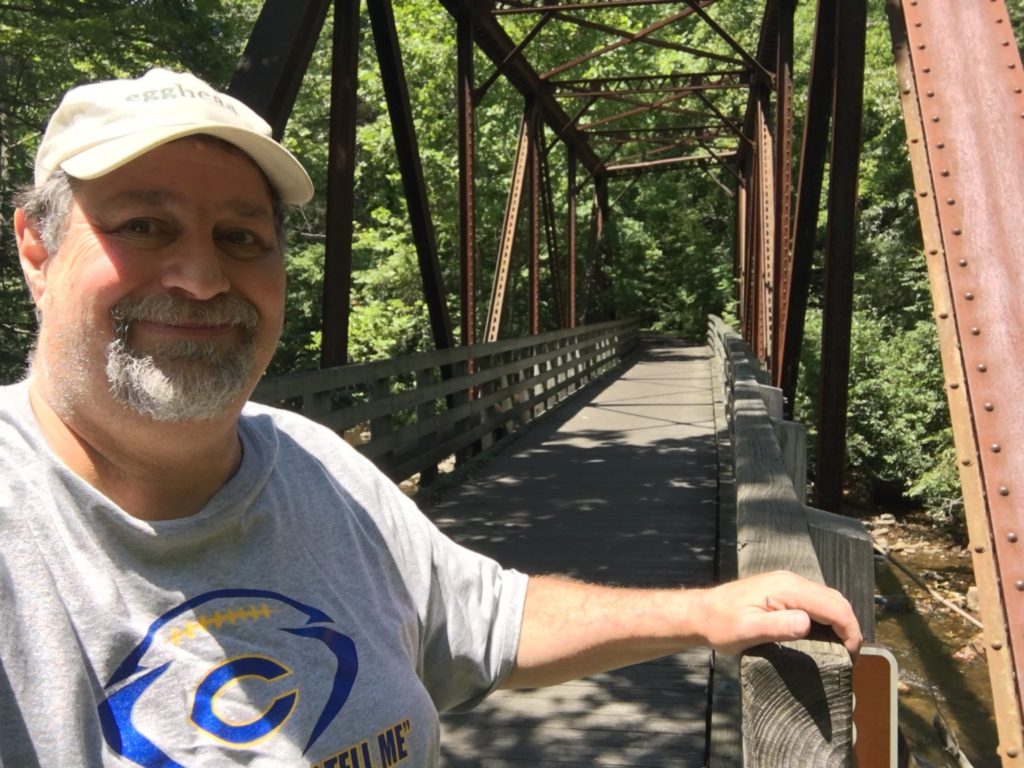 At one of the steel bridges on the Virginia Creeper Trail
