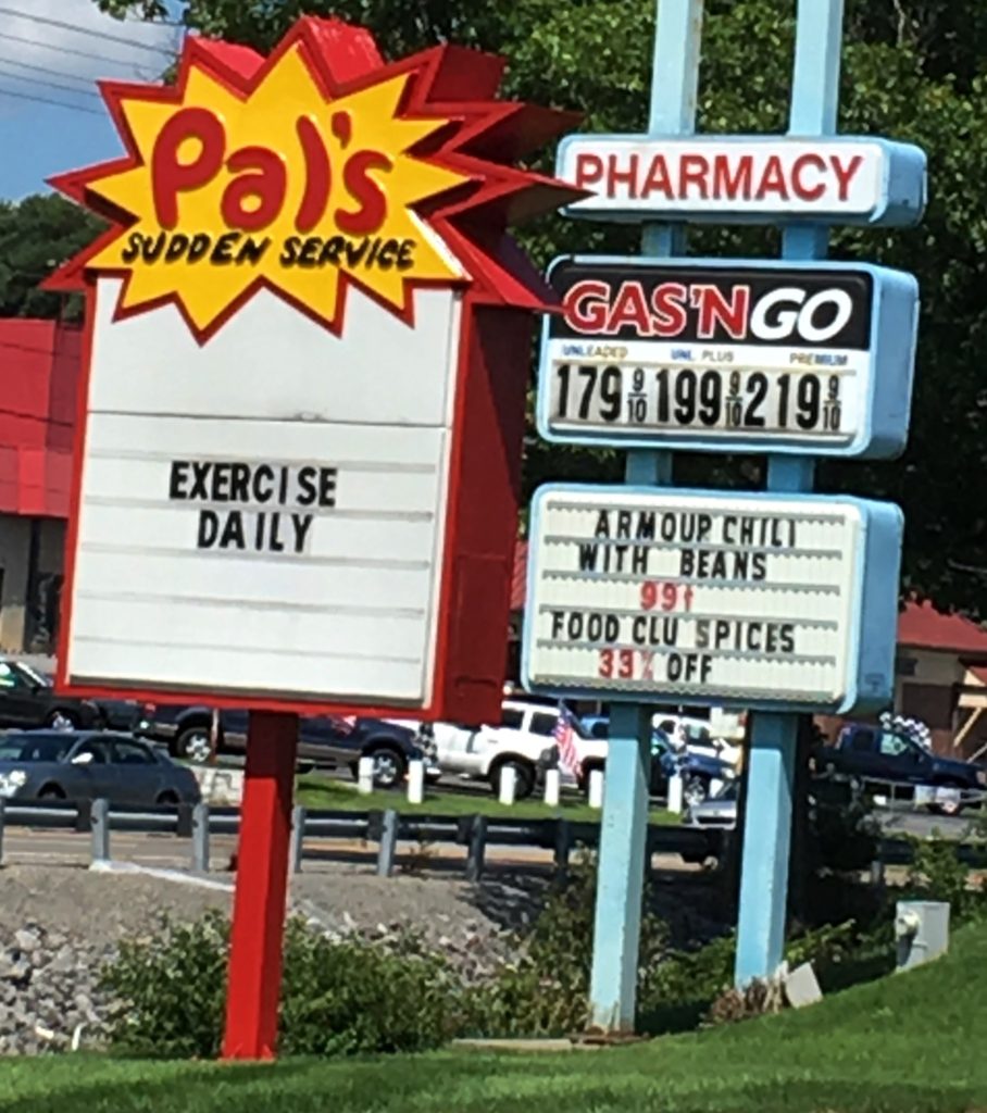 After eating Pal's food make sure to Exercise Daily. Couldn't help but chuckle