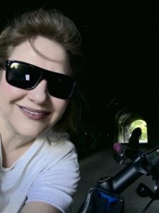 Julianne at the tunnel on the Montour Trail