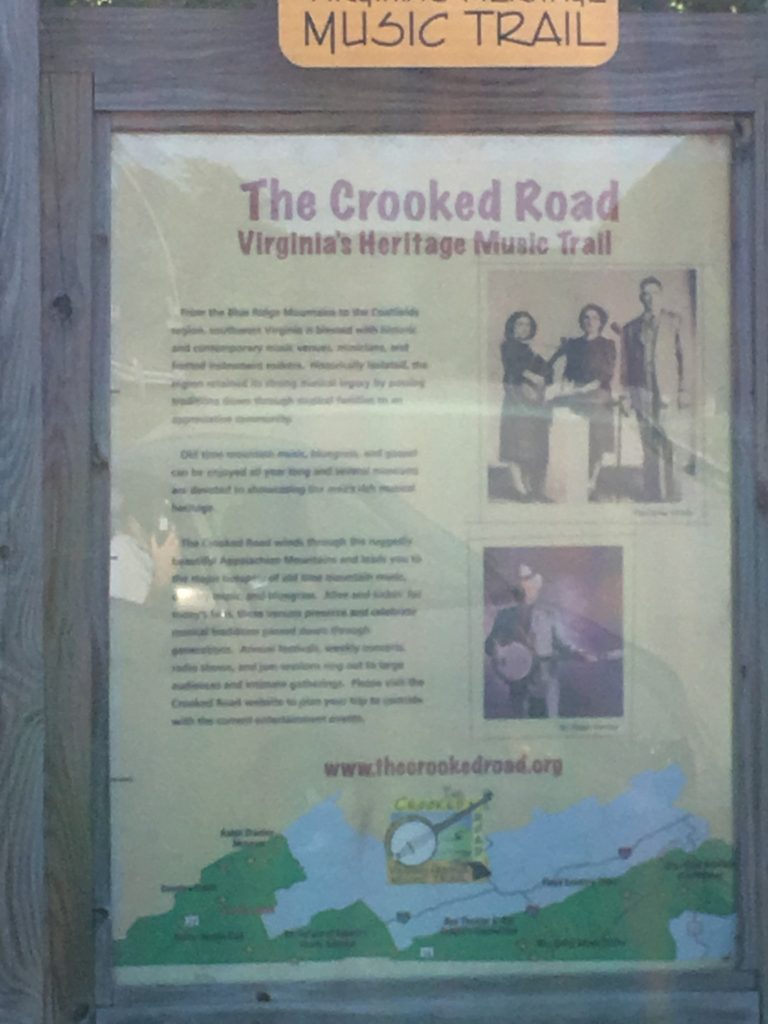 Crooked Road Historical Sign near the Virginia Border with Kentucky