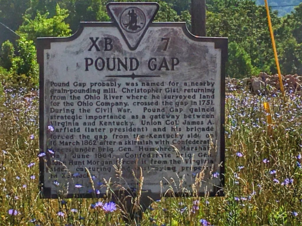 Pound Gap Historical Sign on the Virginia Border