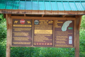 One of the signs at the trailhead for Dawkins